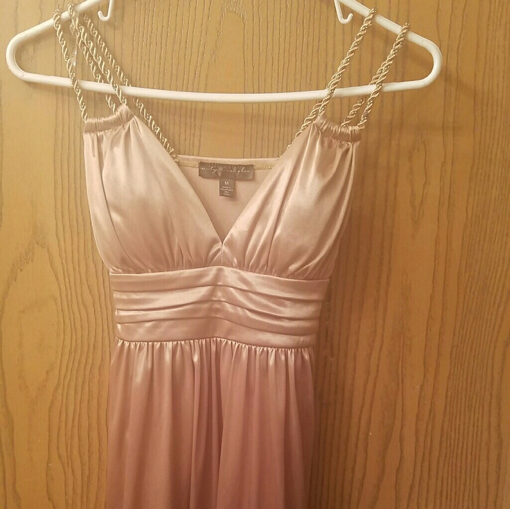 Formal Gold, double spaghetti strapped, mini dress